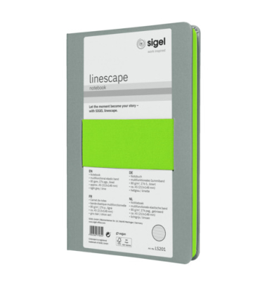 Notizbuch 80gm² A5 liniert h`graungrün